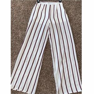 Wide-Leg Striped Pants